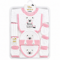 Pink and white panda-themed baby starter set with 11 pieces from lilcubspk, including clothing and accessories for infants.