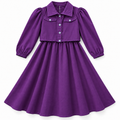 Purple Chiffon Girls Imported Coord Set (2 Piece) - Size 2 - 10 Years