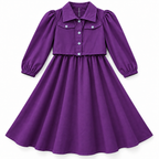 Purple Chiffon Girls Imported Coord Set (2 Piece) - Size 2 - 10 Years