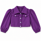 Purple Chiffon Girls Imported Coord Set (2 Piece) - Size 2 - 10 Years