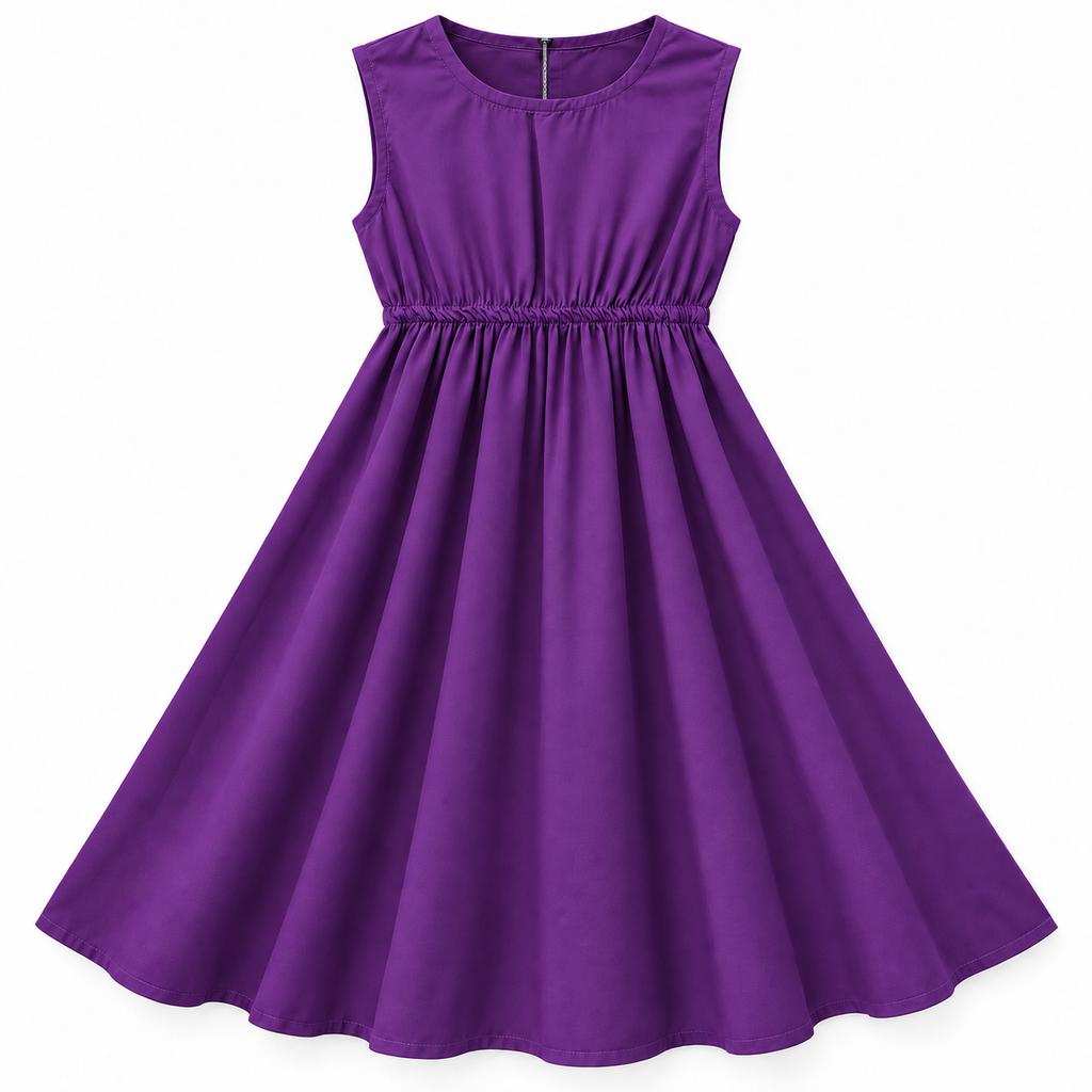 Purple Chiffon Girls Imported Coord Set (2 Piece) - Size 2 - 10 Years