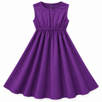 Purple Chiffon Girls Imported Coord Set (2 Piece) - Size 2 - 10 Years