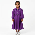 Purple Chiffon Girls Imported Coord Set (2 Piece) - Size 2 - 10 Years