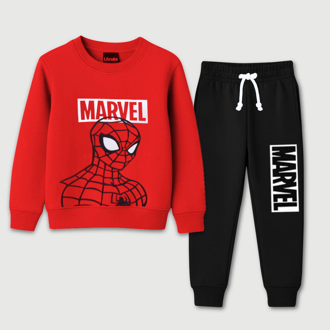 Red & Black Marvel Spider-Man Fleece Tracksuit
