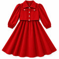Red Chiffon Girls Imported Coord Set (2 Piece) - Size 2 - 10 Years
