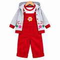 Red & Grey Dangri Style Mid Season Suiting Set – 3 Piece