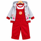 Red & Grey Dangri Style Mid Season Suiting Set – 3 Piece