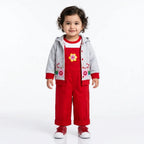 Red & Grey Dangri Style Mid Season Suiting Set – 3 Piece