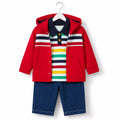 Red Hoodie Style Mid Season Suiting Set – 3 Piece