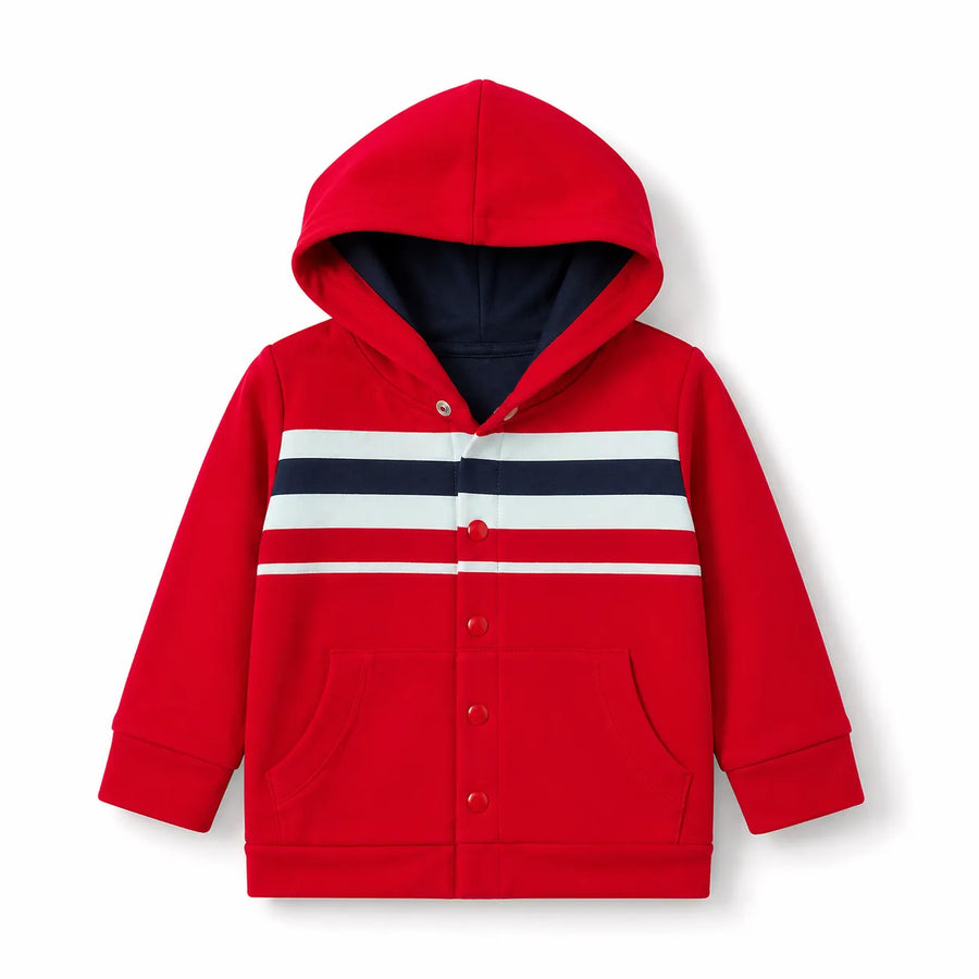Red Hoodie Style Mid Season Suiting Set – 3 Piece