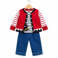 Red Jacket Style with Mouse Print Mid Season Suiting Set – 3 Piece