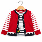 Red jacket, mouse print mid-season suit set for kids, includes matching blazer, shirt, and pants from Lil' Cubs.