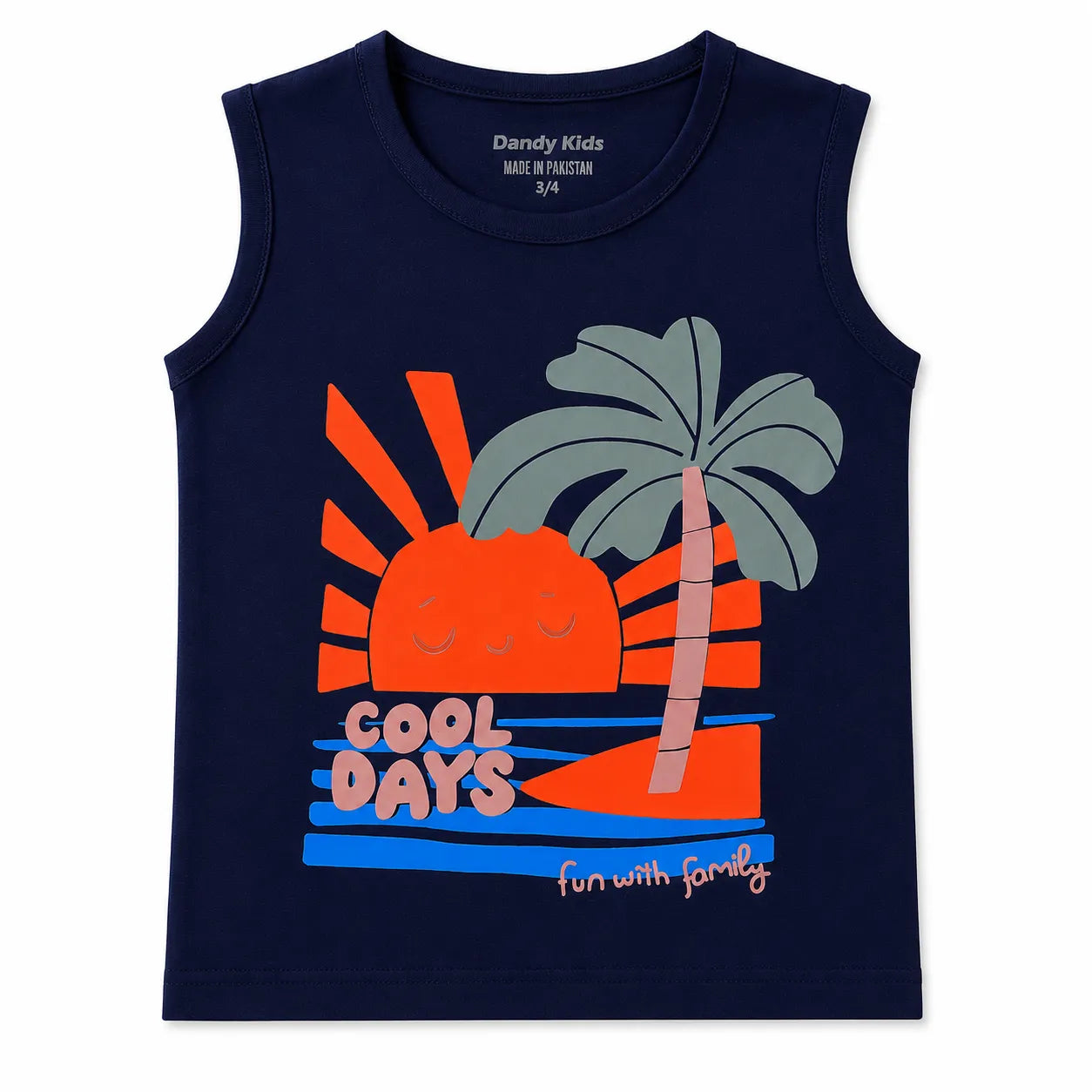Boys Navy Blue Cool Days Print Summer Coord Set (2-Piece) Age 1 - 12 Years
