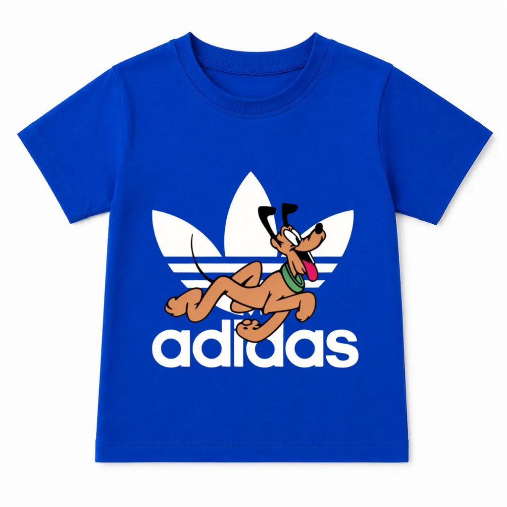 Royal blue Pluto summer coord set for boys, 2-piece outfit, ages 1 to 12 years, by lilcubspk, featuring playful character design.