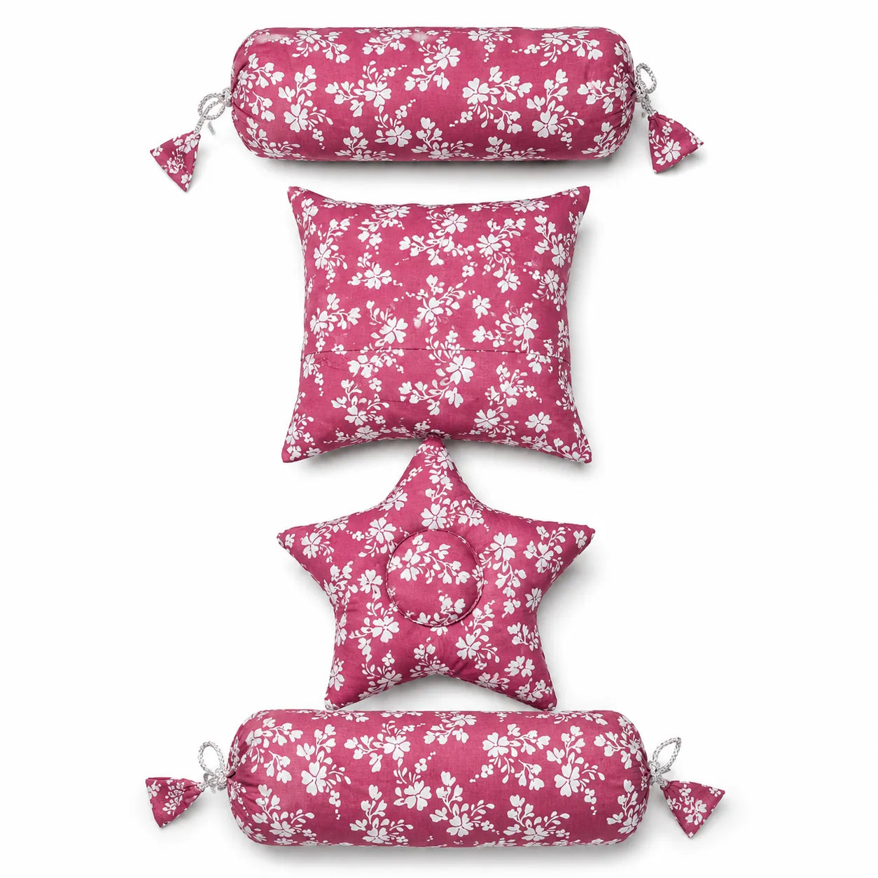 New Born Pillow Set – Royal Red Floral Print