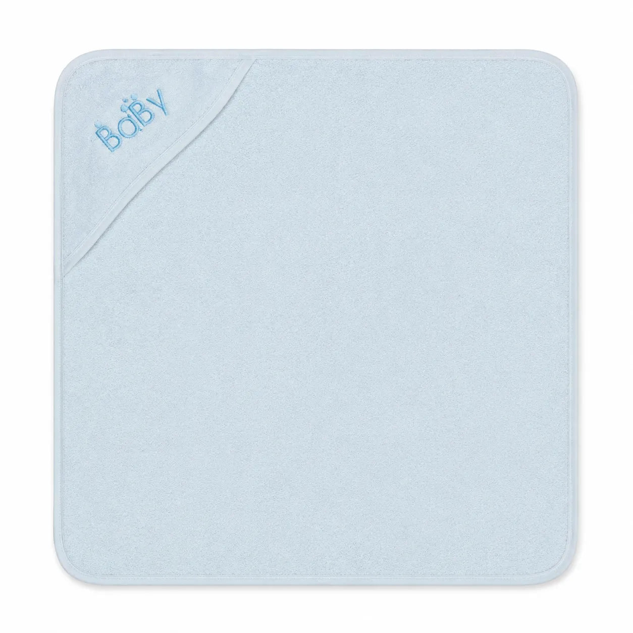 Newborn Hooded Towel 27x27 Inch (Sky Blue “Baby” Print)