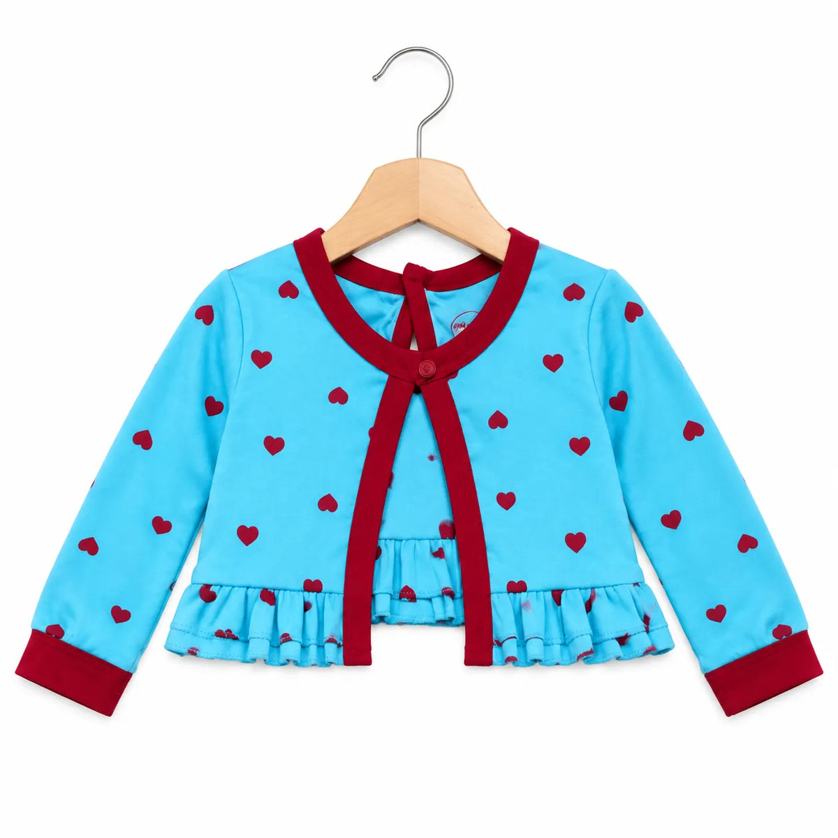 Sky Blue Frock Style Mid Season Suiting Set – 3 Piece