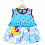 Sky blue frock-style mid-season suiting set for kids, featuring a 3-piece design by Lil' Cubs, perfect for formal occasions.
