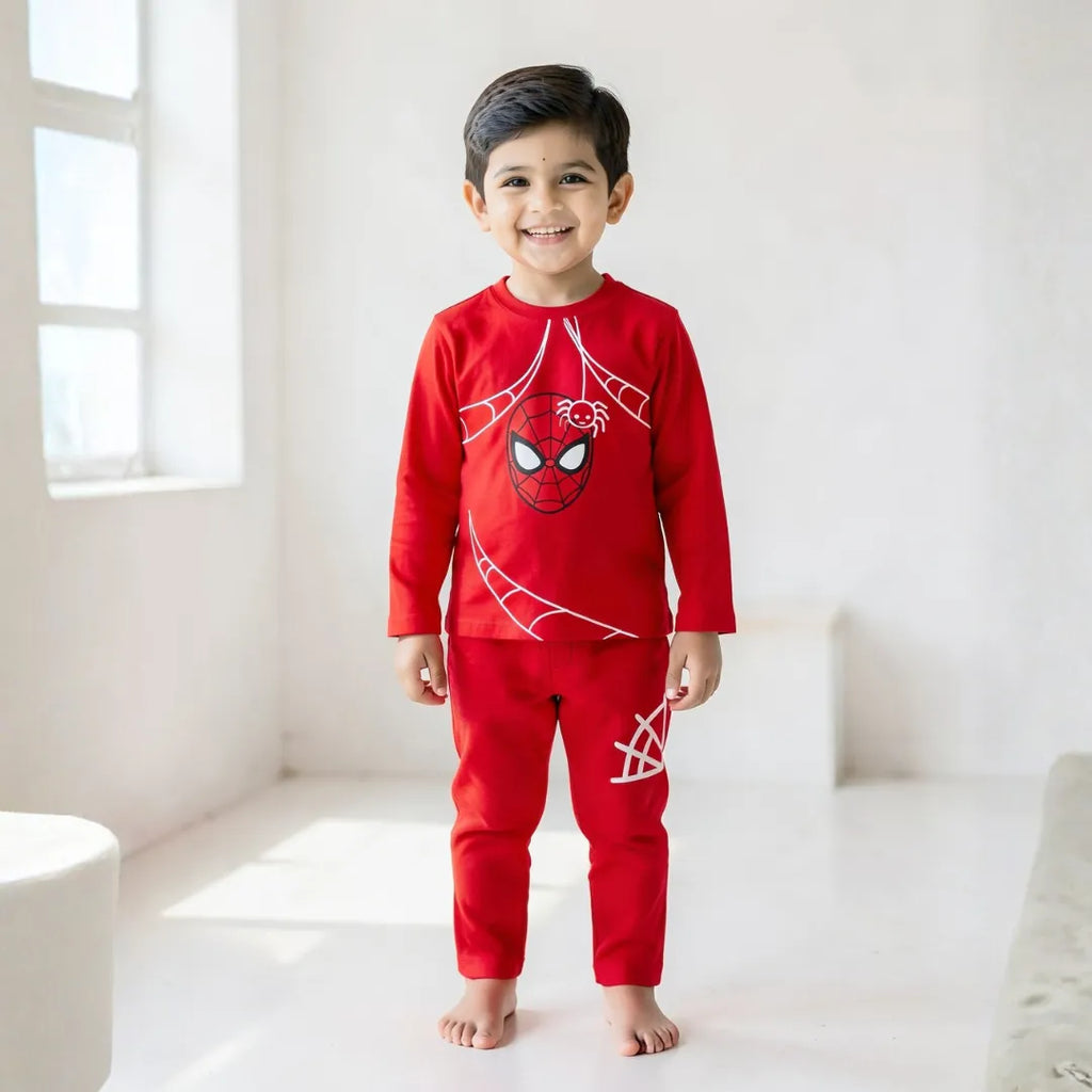Red Spider Web Summer Coord Set (2-Piece) - Lil' Cubs