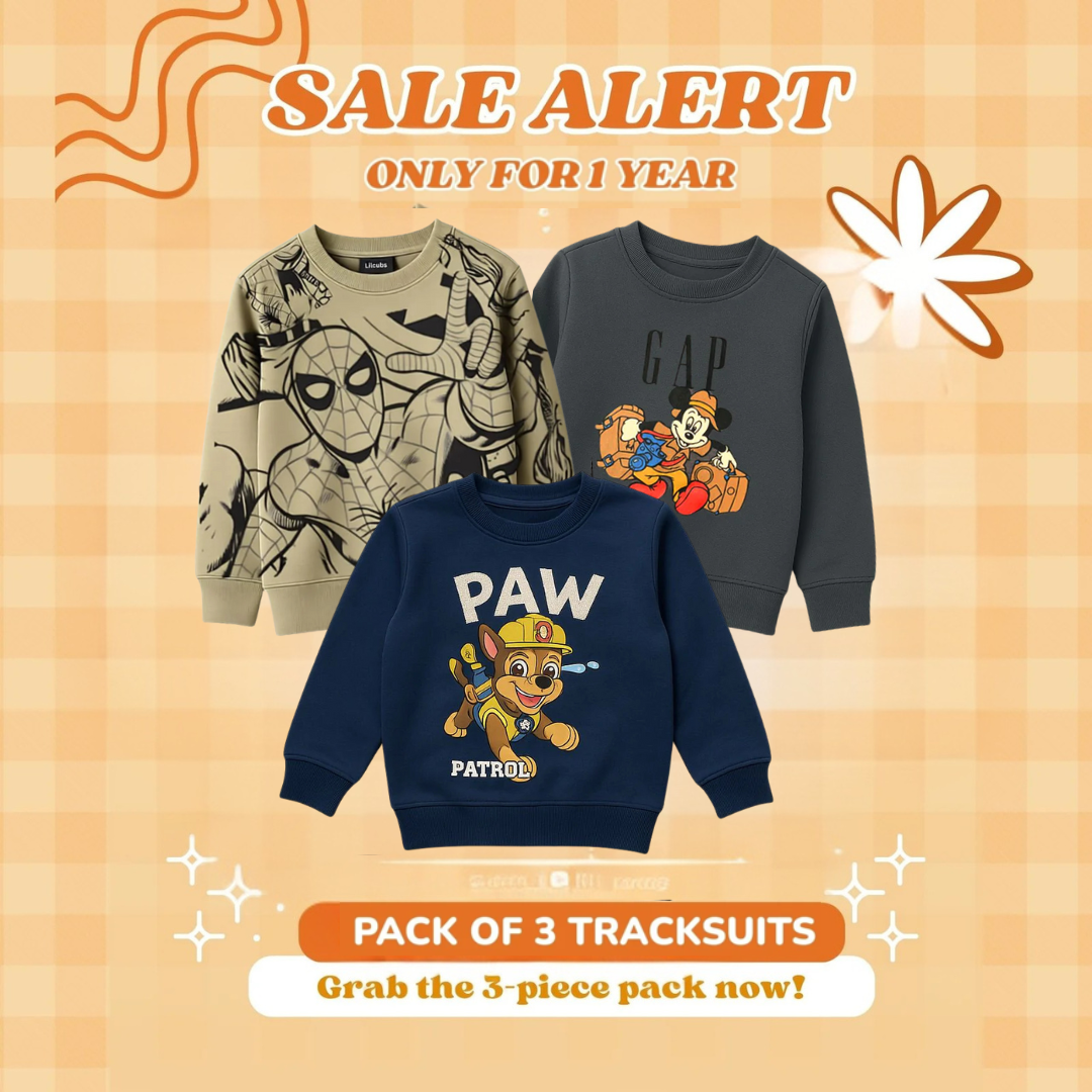 Baby Boys Tracksuit Bundle (Pack of 3) – Ages 1–2 Years | Special Sale