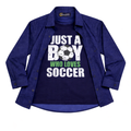 Blue Casual Shirt with Soccer Graphic T-Shirt Outfit - Lil' Cubs
