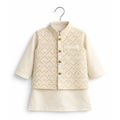 Baby Off-White Shalwar Kameez with Waist Coat - Lil' Cubs
