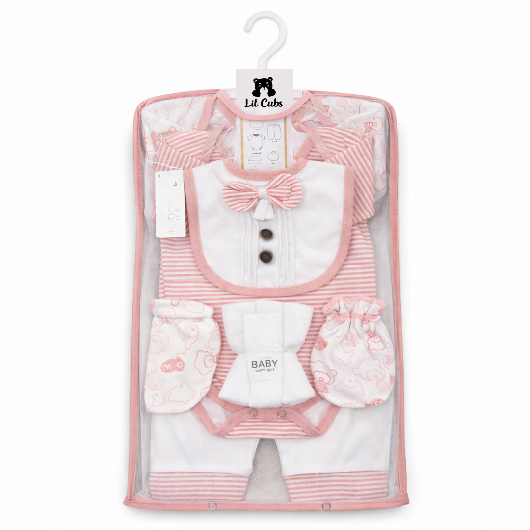 Pink & White Bow Style Starter Set (10 Piece)