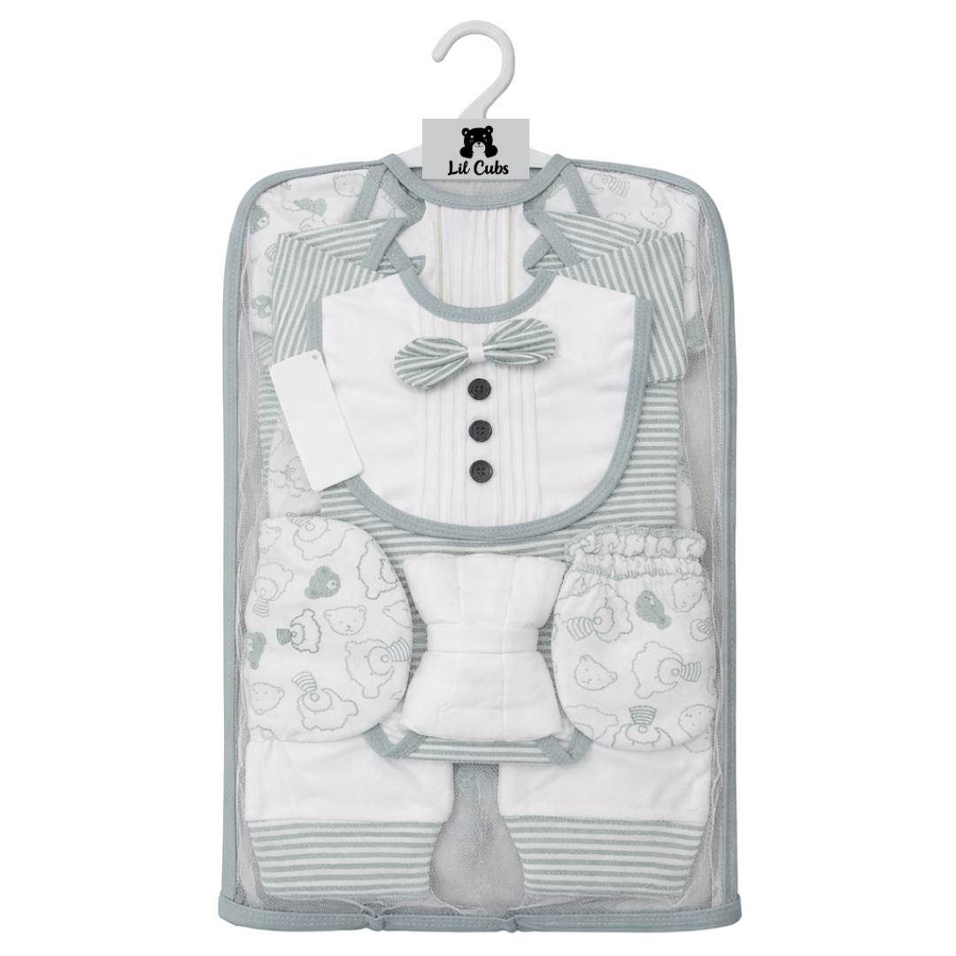 Green & White Bow Style Starter Set (10 Piece)