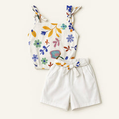 Butterfly Garden Baby Girl Co-Ord Set (3M–3Y) | Summer Cotton Top & Shorts
