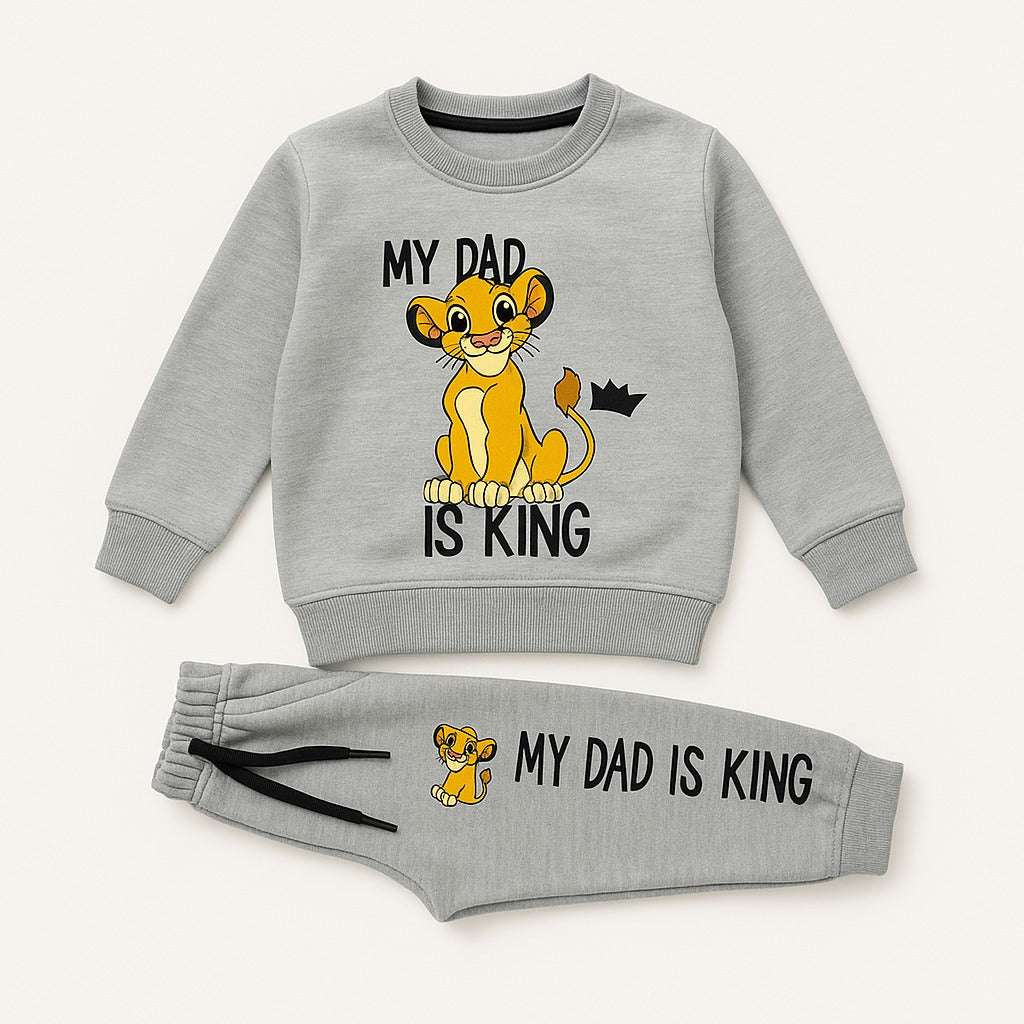 Simba "My Dad is King" Fleece Tracksuit (Grey
