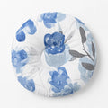 New Born Round Pillow White Blue Floral