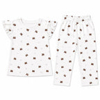 Girls white crown summer coord set for ages 12 months to 12 years, featuring a stylish two-piece outfit by lilcubspk.