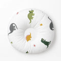 New Born Round Pillow White Dino