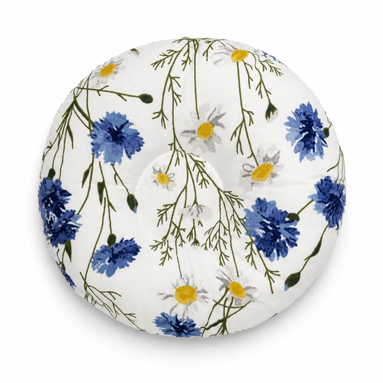 New Born Round Pillow White Floral