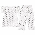 Girls white floral summer coord set by lilcubspk, 2-piece outfit for ages 12 months to 12 years, featuring a floral top and matching shorts.