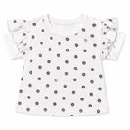 Girls white floral summer coord set by lilcubspk, two-piece outfit for ages 12 months to 12 years, includes a white top and matching shorts.