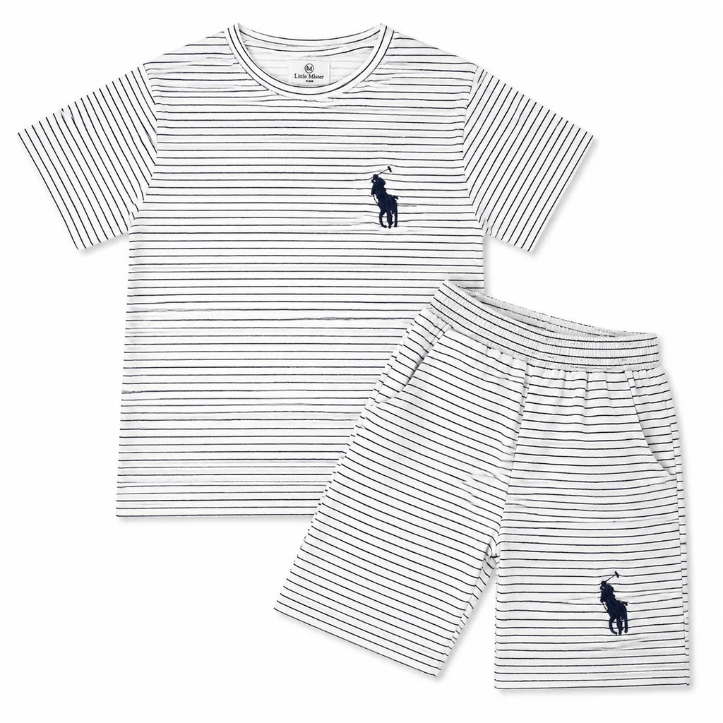 Boys White Polo Summer Coord Set (2-Piece) Age 12 Months - 10 Years
