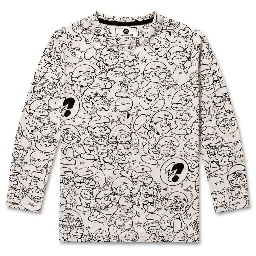 White Long Sleeves T-Shirt with Cartoon Print - Cotton Fabric - Affordable Summer Outfits - Kidswear Brand in Pakistan - Trendy Summer Articles - Lil' Cubs