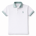 White Polo with Green Lining Shirt - Cotton Fabric - Polo Trending Shirt - Kidswear Brand in Pakistan - Trendy Kids Clothing - Comfortable Summer Outfits