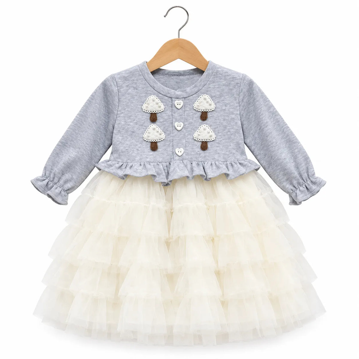 Winter Blue Tree Frock (Size 6 Months - 3 Years)