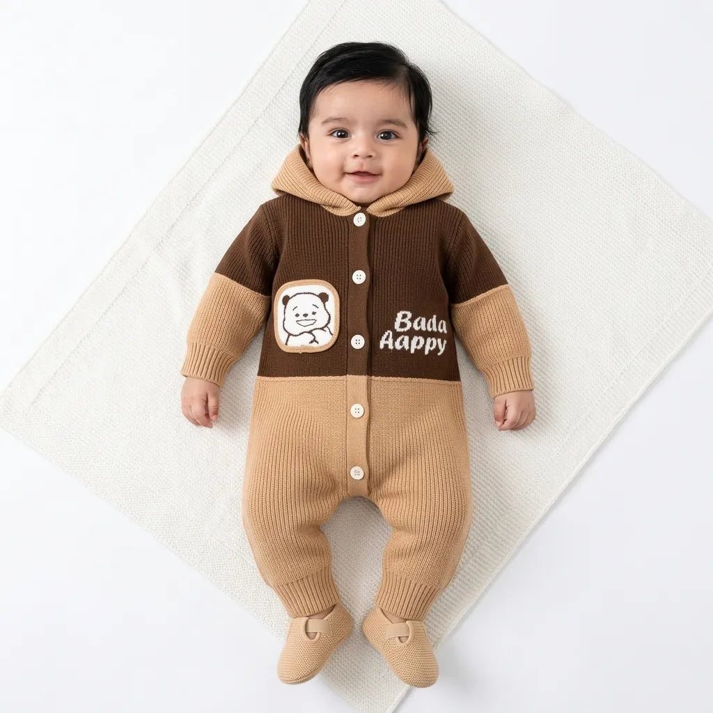 Winter Brown Bada Aappy Romper (Size 0 - 18 Months)