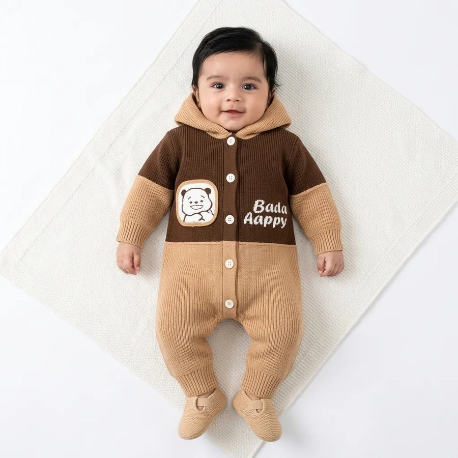 Winter Brown Bada Aappy Romper (Size 0 - 18 Months)