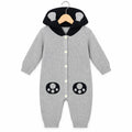 Winter Grey & Black Panda Romper (Size 0 - 18 Months)
