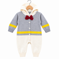 Winter Grey & White Bow Romper (Size 0 - 18 Months)