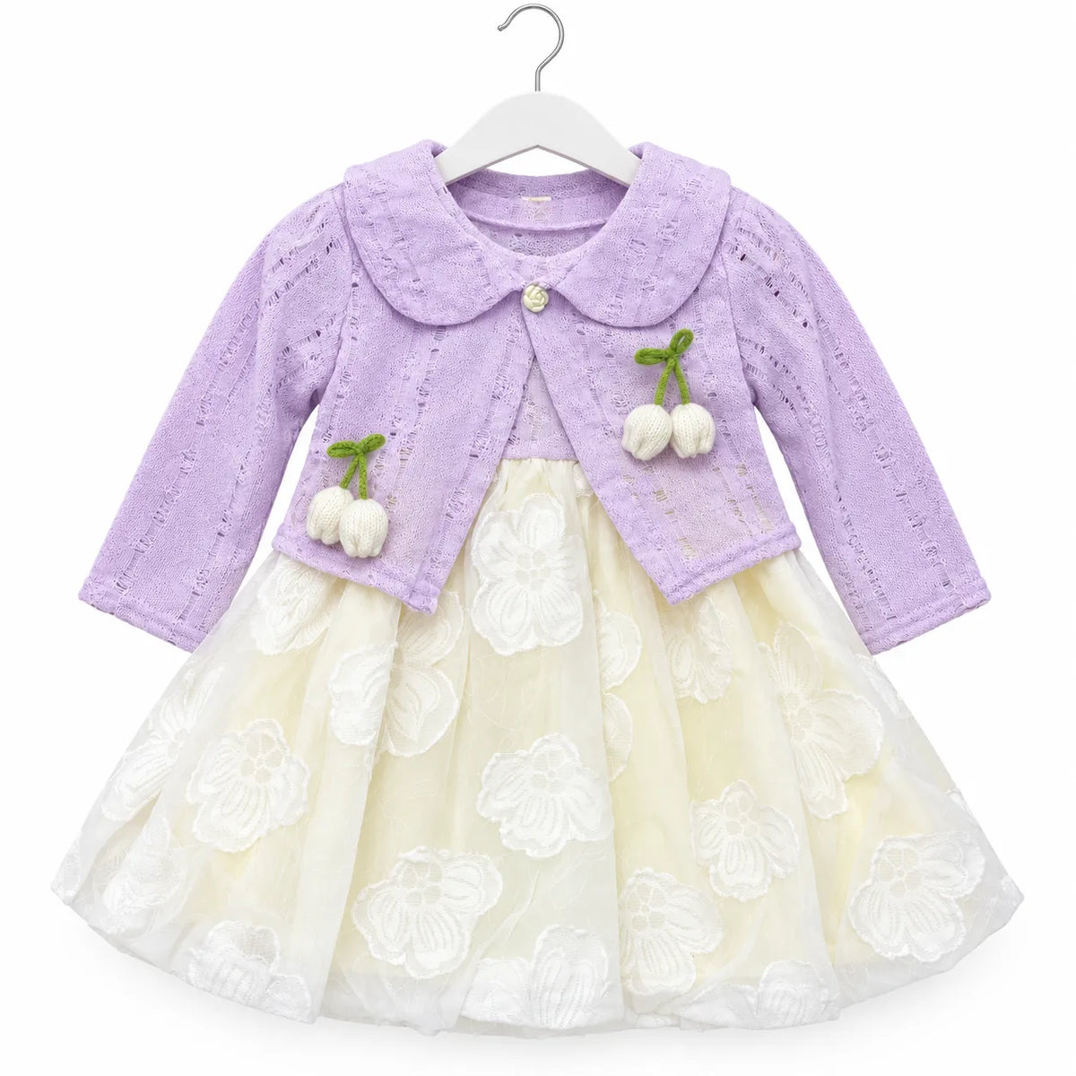 Winter Lilac Floral Frock (Size 6 Months - 3 Years)