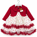 Winter Red Polka Dot Frock (Size 6 Months - 3 Years)