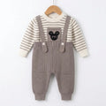 Winter Taupe Mickey Dangri Romper (Size 0 - 18 Months)