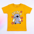 Yellow Stitch Print Cotton T-Shirt for Girls – 1 to 12 Years