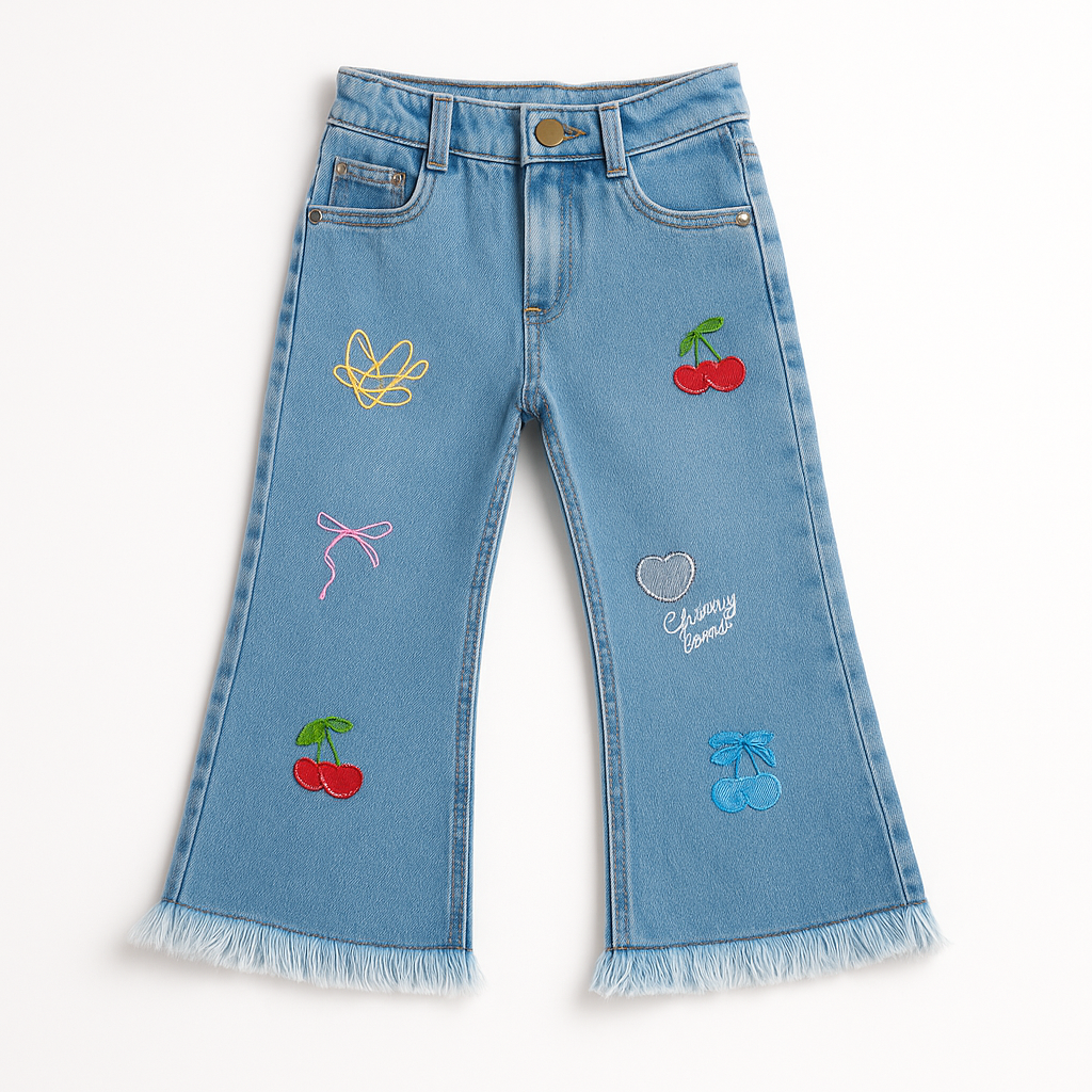 Kids Premium Denim Jeans Collection – Flare, Embroidered & Classic Styles - Lil' Cubs