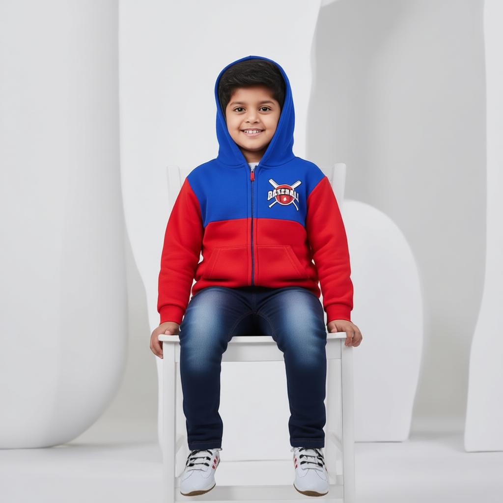 Baseball-Inspired Fleece Hoodie